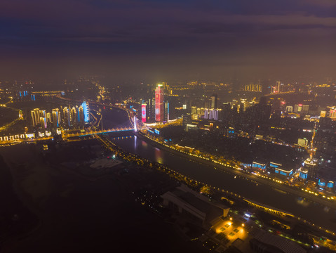 湖北武汉城市天际线风光