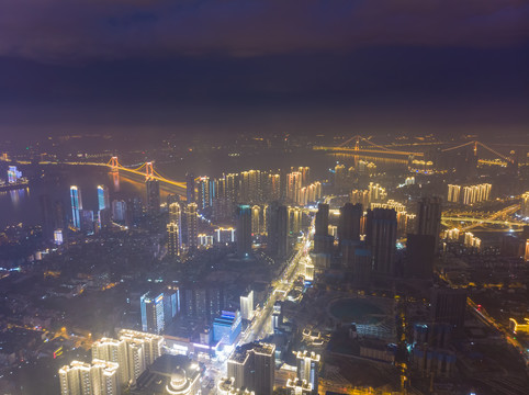 湖北武汉城市天际线风光