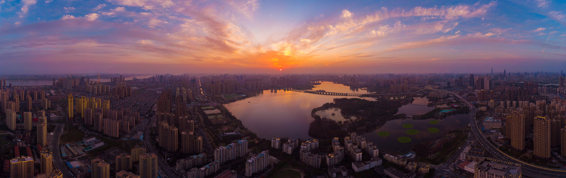 湖北武汉城市天际线风光