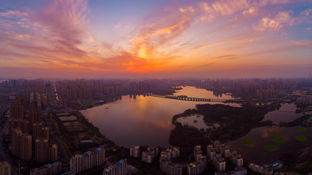 湖北武汉城市天际线风光