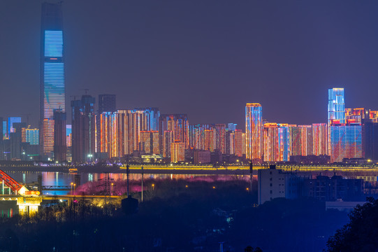 湖北武汉城市天际线风光