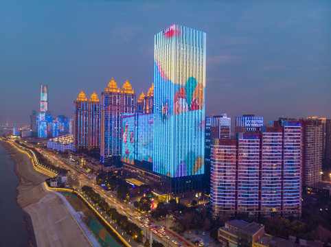 湖北武汉城市天际线风光
