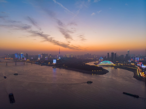 湖北武汉城市天际线风光