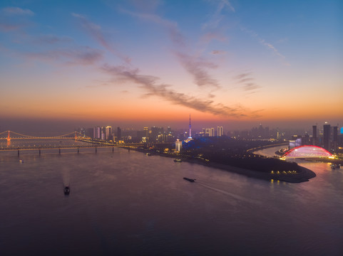 湖北武汉城市天际线风光