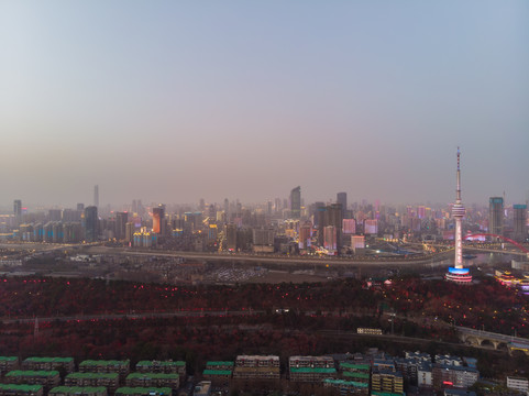 湖北武汉城市天际线风光