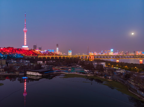 湖北武汉城市天际线风光