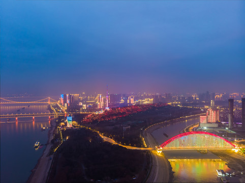 湖北武汉城市天际线风光