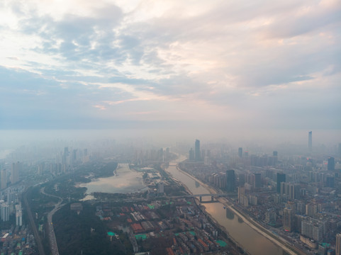湖北武汉城市天际线风光