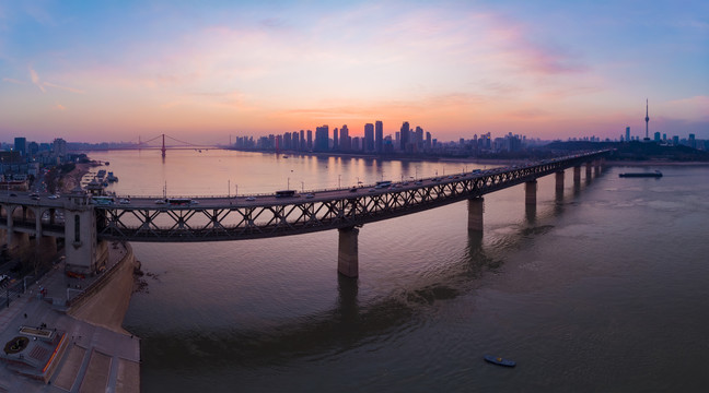 湖北武汉城市天际线风光