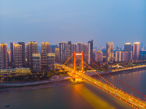 湖北武汉城市天际线风光