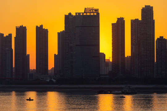 湖北武汉城市天际线风光