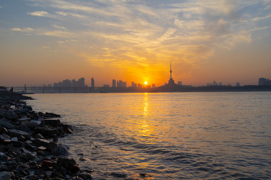 湖北武汉城市天际线风光