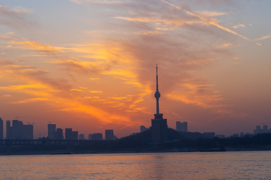 湖北武汉城市天际线风光