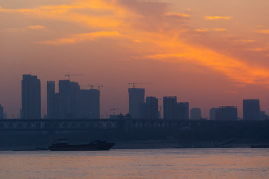湖北武汉城市天际线风光