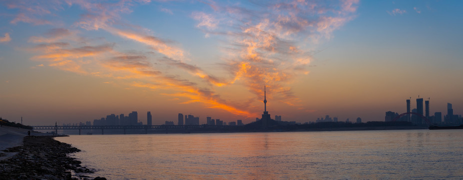 湖北武汉城市天际线风光