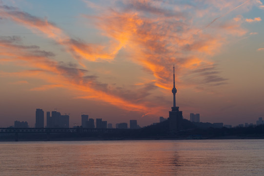 湖北武汉城市天际线风光