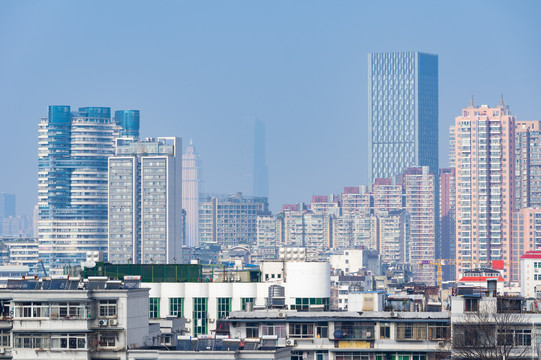 湖北武汉城市天际线风光