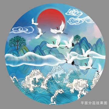 祥云海浪水纹