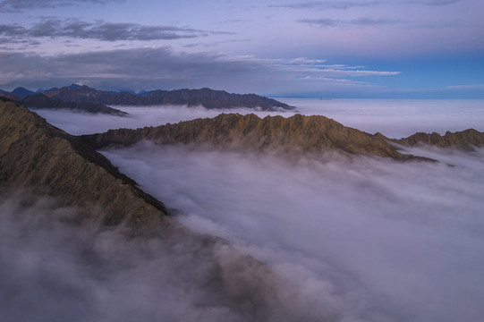 航拍高山云海云雾日出风光