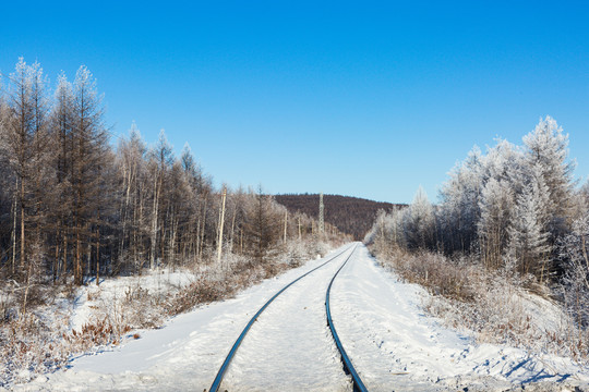 冬季森林铁路