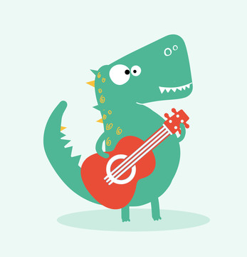 高清弹吉他小恐龙