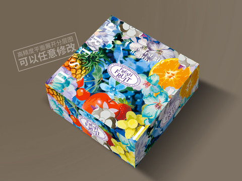 水果礼盒包装平面展开图