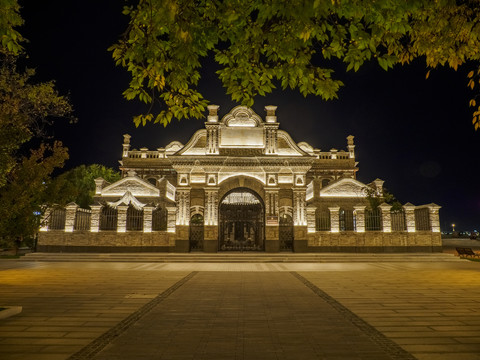 黑河黑龙江公园夜景