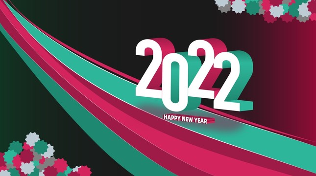 新年元旦春节立体彩色数2022