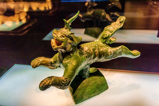 西夏王陵西夏博物馆绿釉海狮
