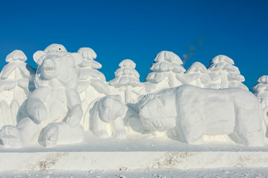 冰雪雕塑森林