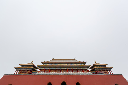 风雪中的北京故宫午门