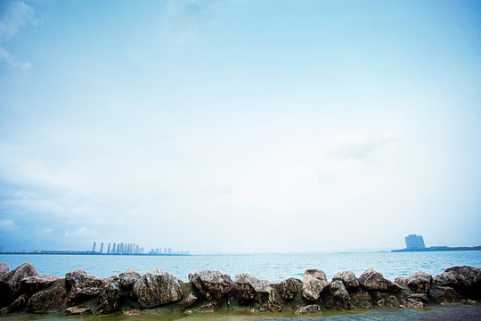 湖水光风景云彩天空金鸡湖