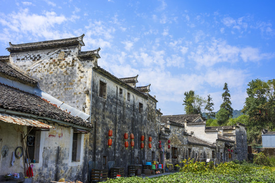 安徽西递古村景区徽派建筑