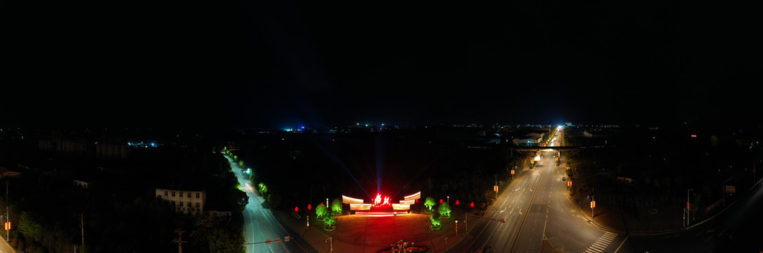 航拍江西永新夜景