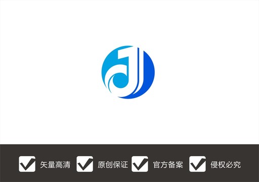 字母D音乐logo