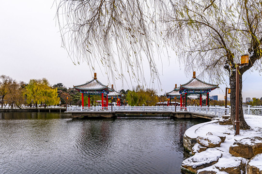 中国长春南湖公园冬季风景