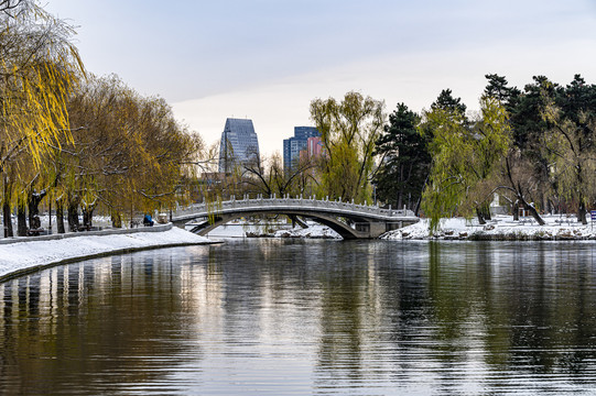 中国长春南湖公园冬季风景