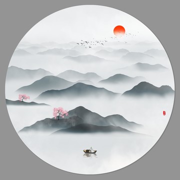 水墨山水画