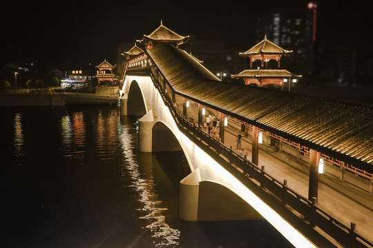 广州增城中桥东门桥夜景