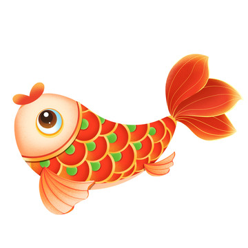 中国红色锦鲤鱼元素