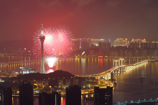 澳门烟花夜景