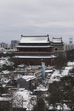 北京鼓楼雪景