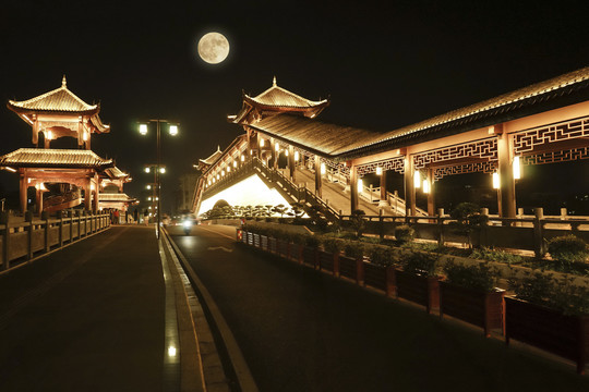 广州增城中桥东门桥夜景