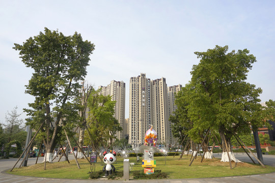 成都锦城湖湿地公园城市广场