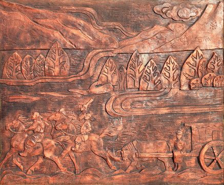 铜板浮雕扎敦昂河雅克萨