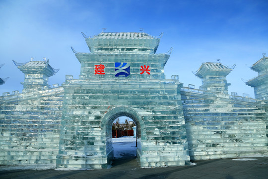 大型冰雕城堡山门