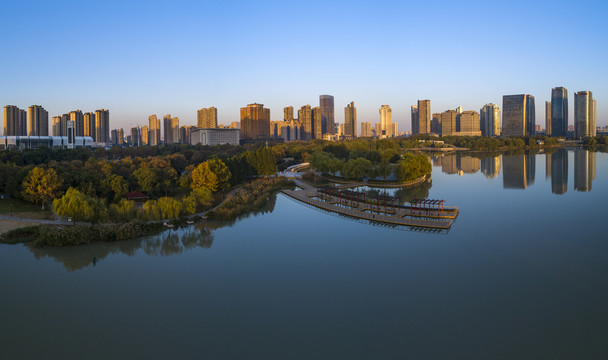 江苏淮安钵池山公园城市风光