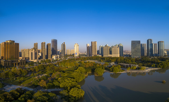 江苏淮安钵池山公园城市风光