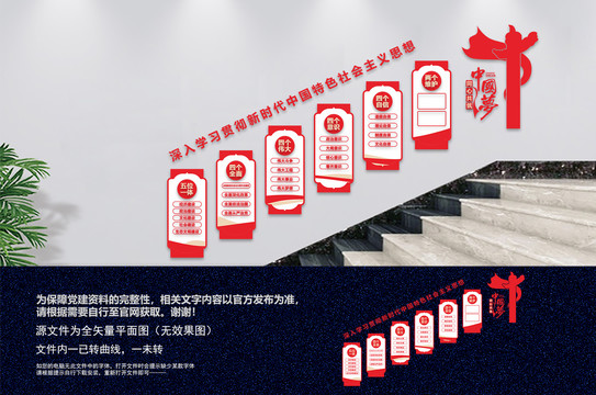 中国特色社会主义思想楼梯文化墙