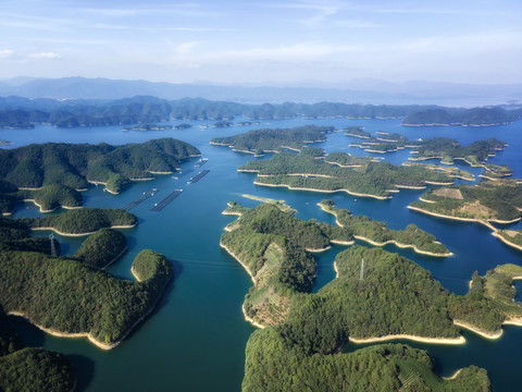 航拍千岛湖山水景区自然风光